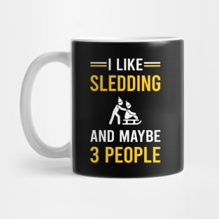 3 People Sledding Sledging Sleighing Mug